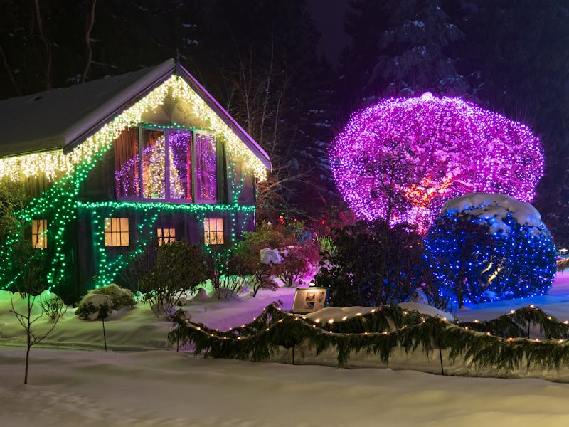 Christmas lights installation example
